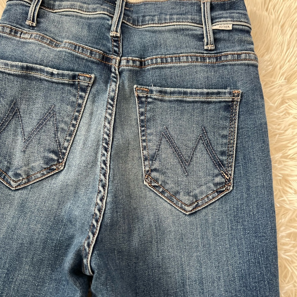 MOTHER Blue Cropped Flare Jeans - Picture 11 of 11